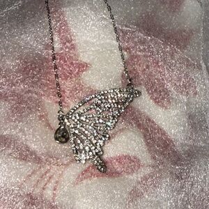 Elegant Silver Butterfly Pendant Necklace